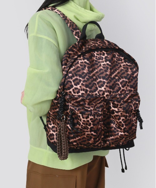 CONTROL FREAK / CTFK（コントロールフリーク）の「CONTROL FREAK(コントロールフリーク)ナイロンコードリュック（バックパック/リュック・レディース・レオパード/ブラック/ブラウン・FREE）」の3枚目の写真