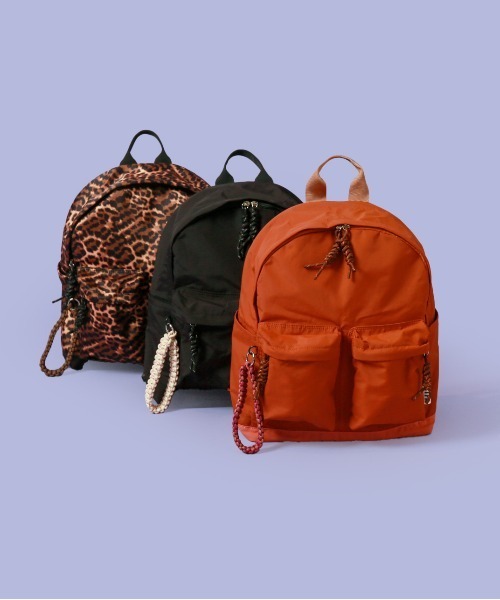 CONTROL FREAK / CTFK（コントロールフリーク）の「CONTROL FREAK(コントロールフリーク)ナイロンコードリュック（バックパック/リュック・レディース・レオパード/ブラック/ブラウン・FREE）」の4枚目の写真