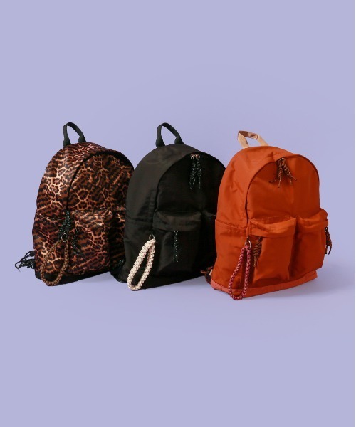 CONTROL FREAK / CTFK（コントロールフリーク）の「CONTROL FREAK(コントロールフリーク)ナイロンコードリュック（バックパック/リュック・レディース・レオパード/ブラック/ブラウン・FREE）」の5枚目の写真