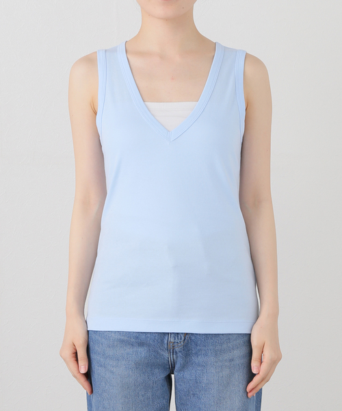 タンクトップ ノースリーブ ONIT COTTON RIB V-NECK TANK TOP 25SSON186：タンクトップ レディース ONIT COTTON RIB V-NECK TANK TOP 25SSON186：タンクトップ