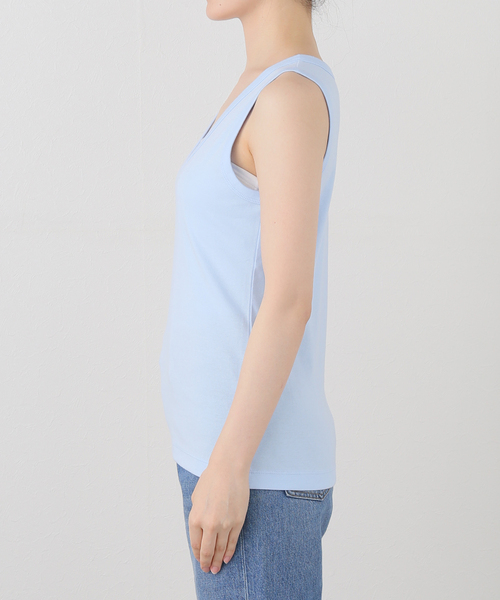 ONIT COTTON RIB V-NECK TANK TOP 25SSON186：タンクトップ