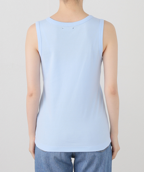 タンクトップ ノースリーブ ONIT COTTON RIB V-NECK TANK TOP 25SSON186：タンクトップ レディース COTTON RIB V-NECK TANK TOP（コットンフライスVネックタンク