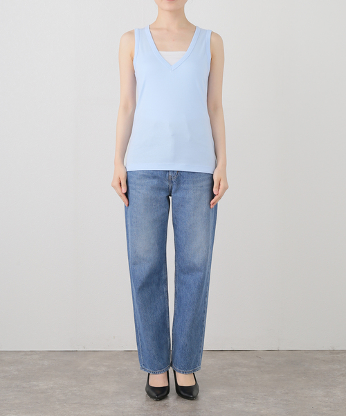 タンクトップ ノースリーブ ONIT COTTON RIB V-NECK TANK TOP 25SSON186：タンクトップ レディース ONIT COTTON RIB V-NECK TANK TOP 25SSON186：タンクトップ