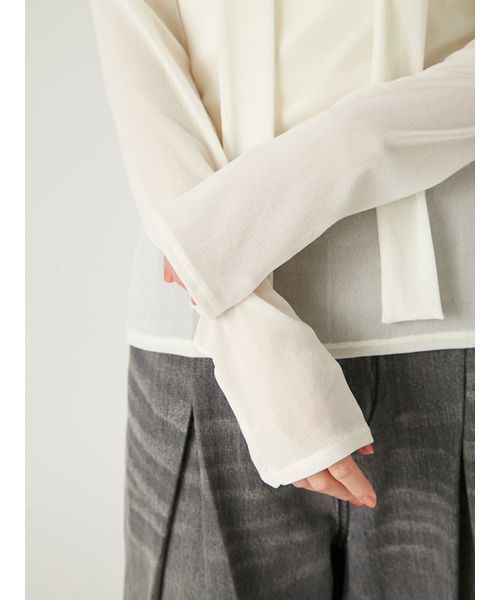 FRAY I.D（フレイアイディー）の「オフショルフロッキーチュールトップス（Tシャツ/カットソー・レディース・アイボリー/ブラック/グレー・F）」の20枚目の写真