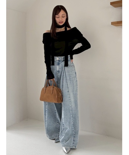 オフショルフロッキーチュールトップス（Tシャツ/カットソー）｜FRAY