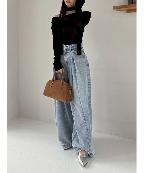 オフショルフロッキーチュールトップス（Tシャツ/カットソー）｜FRAY