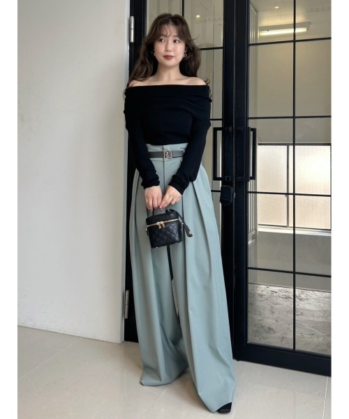 オフショルフロッキーチュールトップス（Tシャツ/カットソー）｜FRAY