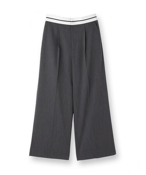 INDIVI（インディヴィ）の「【ウール調素材】ベルトデザインワイドパンツ（その他パンツ・レディース・チャコールグレー/ライトグレー・40/38/36/15 /13/05/19）」の3枚目の写真