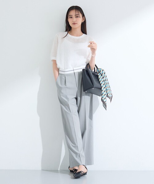 INDIVI（インディヴィ）の「【ウール調素材】ベルトデザインワイドパンツ（その他パンツ・レディース・チャコールグレー/ライトグレー・40/38/36/15 /13/05/19）」の6枚目の写真