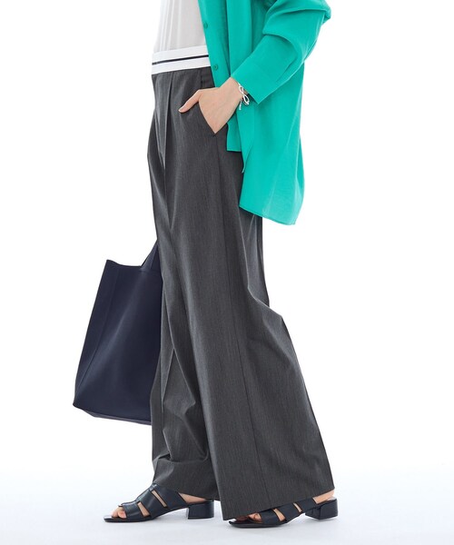 INDIVI（インディヴィ）の「【ウール調素材】ベルトデザインワイドパンツ（その他パンツ・レディース・チャコールグレー/ライトグレー・40/38/36/15 /13/05/19）」の8枚目の写真