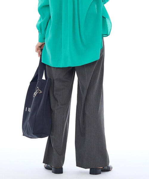 INDIVI（インディヴィ）の「【ウール調素材】ベルトデザインワイドパンツ（その他パンツ・レディース・チャコールグレー/ライトグレー・40/38/36/15 /13/05/19）」の9枚目の写真