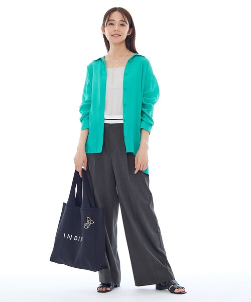 INDIVI（インディヴィ）の「【ウール調素材】ベルトデザインワイドパンツ（その他パンツ・レディース・チャコールグレー/ライトグレー・40/38/36/15 /13/05/19）」の10枚目の写真