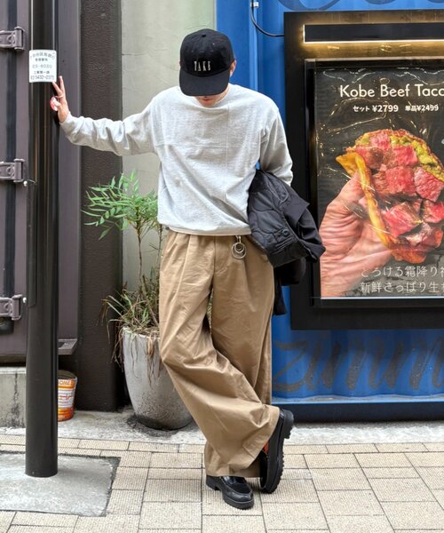 CIAOPANIC TYPY（チャオパニックティピー）の「【ロングシーズン着回し】【ユニセックス】ヴィンテージ切り替えスウェット（スウェット・メンズ・ライトグレー/ブラウン/ブラック/ミント・MEDIUM/LARGE）」の7枚目の写真