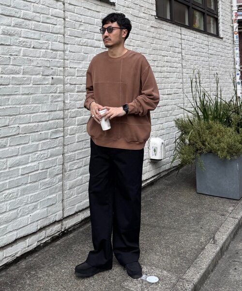 CIAOPANIC TYPY（チャオパニックティピー）の「【ロングシーズン着回し】【ユニセックス】ヴィンテージ切り替えスウェット（スウェット・メンズ・ライトグレー/ブラウン/ブラック/ミント・MEDIUM/LARGE）」の12枚目の写真