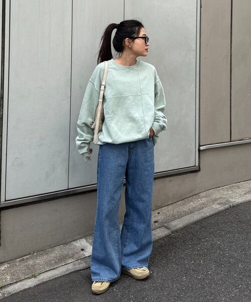 CIAOPANIC TYPY（チャオパニックティピー）の「【ロングシーズン着回し】【ユニセックス】ヴィンテージ切り替えスウェット（スウェット・メンズ・ライトグレー/ブラウン/ブラック/ミント・MEDIUM/LARGE）」の14枚目の写真