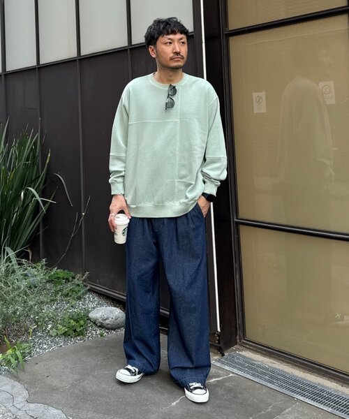 CIAOPANIC TYPY（チャオパニックティピー）の「【ロングシーズン着回し】【ユニセックス】ヴィンテージ切り替えスウェット（スウェット・メンズ・ライトグレー/ブラウン/ブラック/ミント・MEDIUM/LARGE）」の16枚目の写真