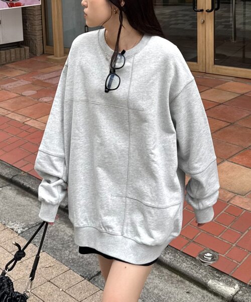 CIAOPANIC TYPY（チャオパニックティピー）の「【ロングシーズン着回し】【ユニセックス】ヴィンテージ切り替えスウェット（スウェット・メンズ・ライトグレー/ブラウン/ブラック/ミント・MEDIUM/LARGE）」の19枚目の写真