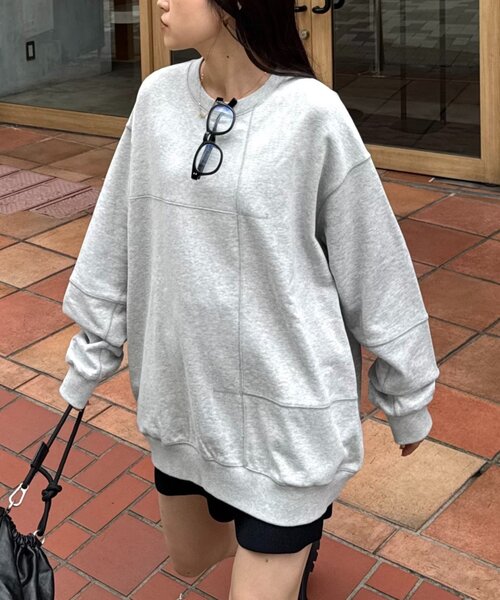 CIAOPANIC TYPY（チャオパニックティピー）の「【ロングシーズン着回し】【ユニセックス】ヴィンテージ切り替えスウェット（スウェット・メンズ・ライトグレー/ブラウン/ブラック/ミント・MEDIUM/LARGE）」の20枚目の写真