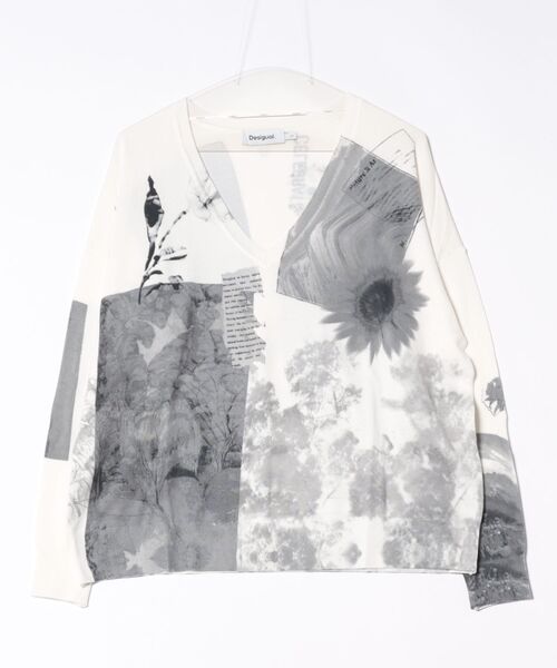 Desigual(デシグアル)の「コラージュ薄手セーター(ニット/セーター・レディース・ホワイト・XS/S/M/L/XL)」の4枚目の写真