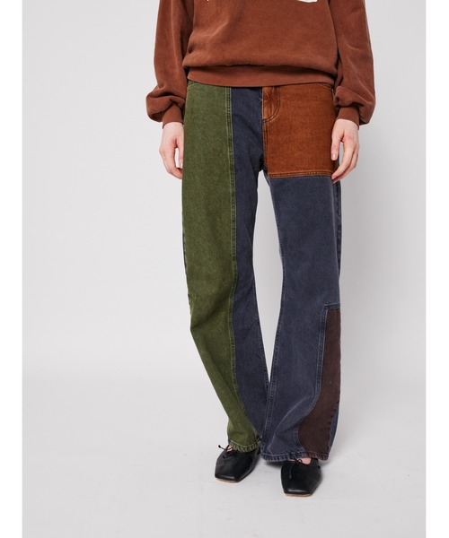BOBO CHOSES(ボボショーズ)の「Color block denim pants(デニムパンツ・レディース・マルチ・L/M/S/XL/XS)」の1枚目の写真