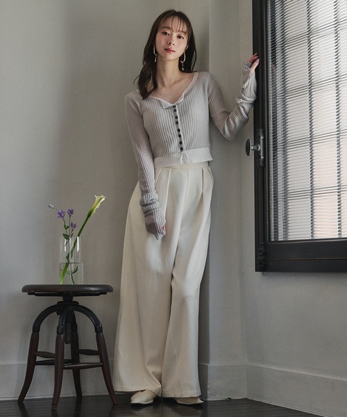 mideal（マイディール）の「layered design cardigan / レイヤードデザインカーディガン（カーディガン/ボレロ・レディース・ブルー/グレー/ボルドー・FREE）」の22枚目の写真