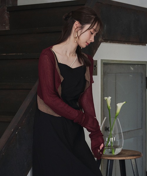 mideal（マイディール）の「layered design cardigan / レイヤードデザインカーディガン（カーディガン/ボレロ・レディース・ブルー/グレー/ボルドー・FREE）」の11枚目の写真