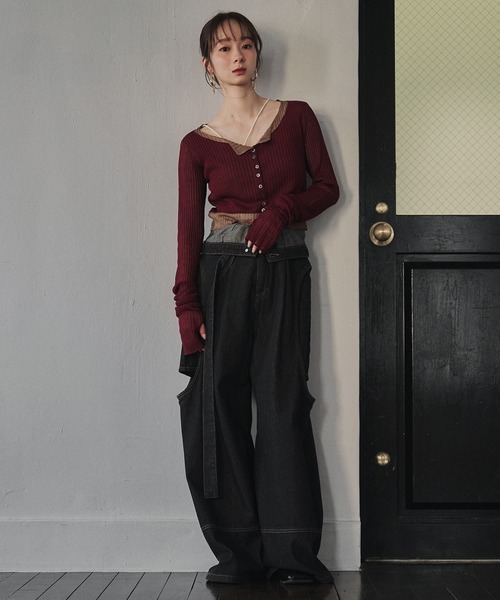 layered design cardigan / レイヤードデザインカーディガン