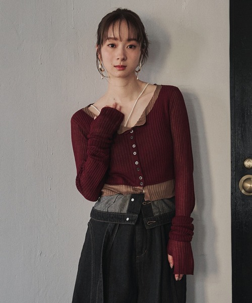 layered design cardigan / レイヤードデザインカーディガン