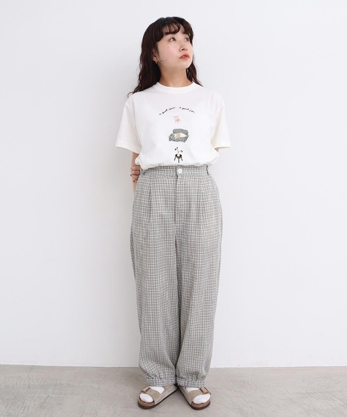 l'atelier du savon（アトリエドサボン）の「●イス生活　刺繍Tシャツ（Tシャツ/カットソー・レディース・オフホワイト/ホワイト・FREE）」の15枚目の写真