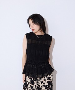 チュールぺプラムサマーツイードトップス（その他トップス）｜Darich