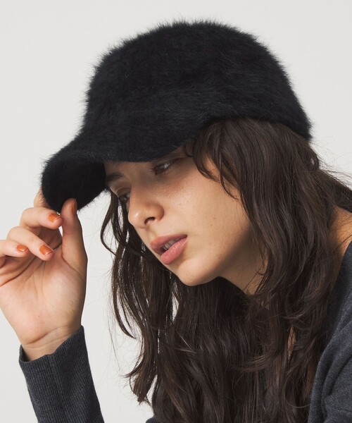 green label relaxing（グリーンレーベルリラクシング）の「ヘアリー キャップ / 帽子（キャップ・レディース・ブラック/ダークグレー/ベージュ・FREE）」の2枚目の写真