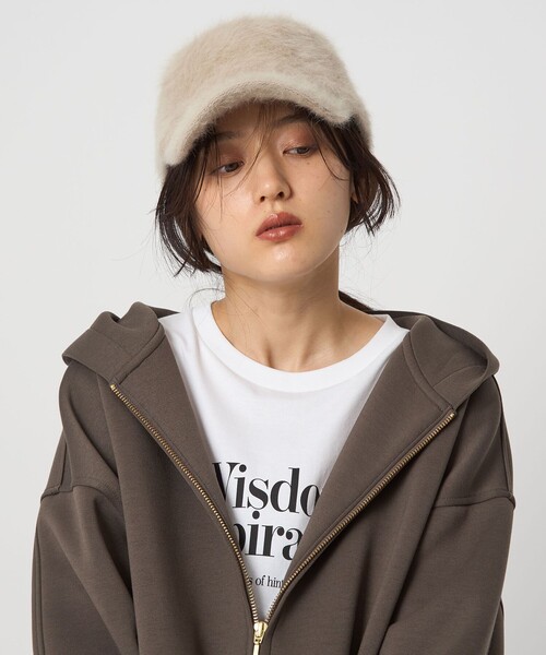 green label relaxing（グリーンレーベルリラクシング）の「ヘアリー キャップ / 帽子（キャップ・レディース・ブラック/ダークグレー/ベージュ・FREE）」の5枚目の写真