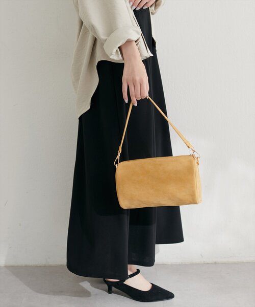 natural couture（ナチュラルクチュール）の「スエードミニバッグ（ショルダーバッグ・レディース・イエロー/その他1/ダークブラウン/レッド・FREE）」の14枚目の写真