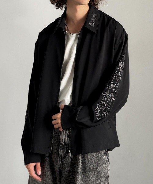 セール】「魅せる服。」刺繍デザインエレガンスジップアップジャケット