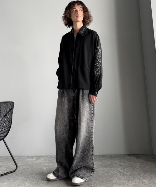 Classical Origin（クラシカルオリジン）の「「魅せる服。」刺繍デザインエレガンスジップアップジャケット／Elegant Embroidered Zip-Up Jacket（ブルゾン・メンズ・チャコールグレー/ブラック・SMALL/MEDIUM/LARGE）」の8枚目の写真