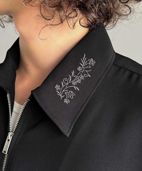 セール】「魅せる服。」刺繍デザインエレガンスジップアップジャケット