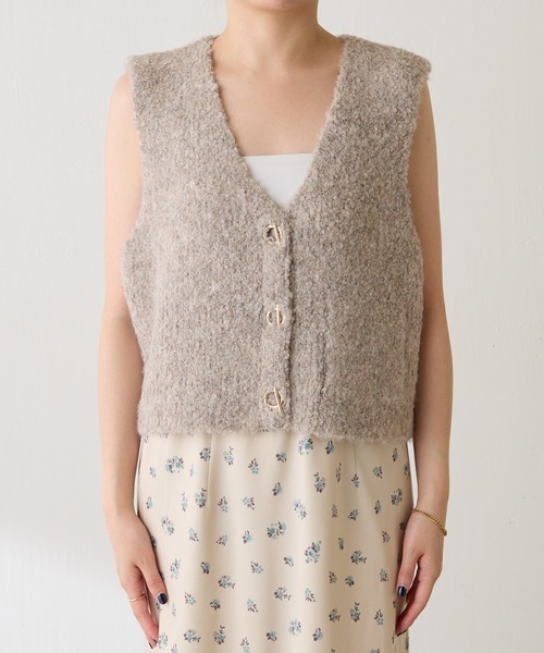 COLLAGE GALLARDAGALANTE（コラージュガリャルダガランテ）の「ブークレーメタルトグルベスト（ベスト・レディース・ベージュ/イエロー・FREE）」の13枚目の写真