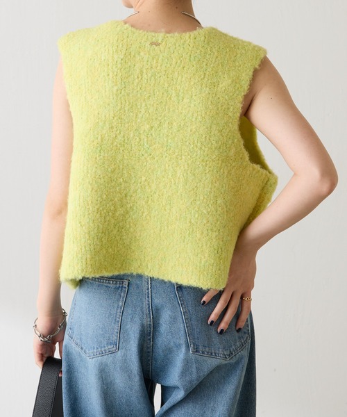 COLLAGE GALLARDAGALANTE（コラージュガリャルダガランテ）の「ブークレーメタルトグルベスト（ベスト・レディース・ベージュ/イエロー・FREE）」の6枚目の写真