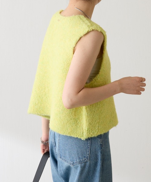 COLLAGE GALLARDAGALANTE（コラージュガリャルダガランテ）の「ブークレーメタルトグルベスト（ベスト・レディース・ベージュ/イエロー・FREE）」の7枚目の写真