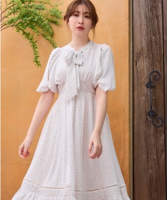ROJITA ダブルリボンツイード半袖ワンピース セール】ダブルリボンツイード半袖ワンピース（ワンピース）｜ROJITA