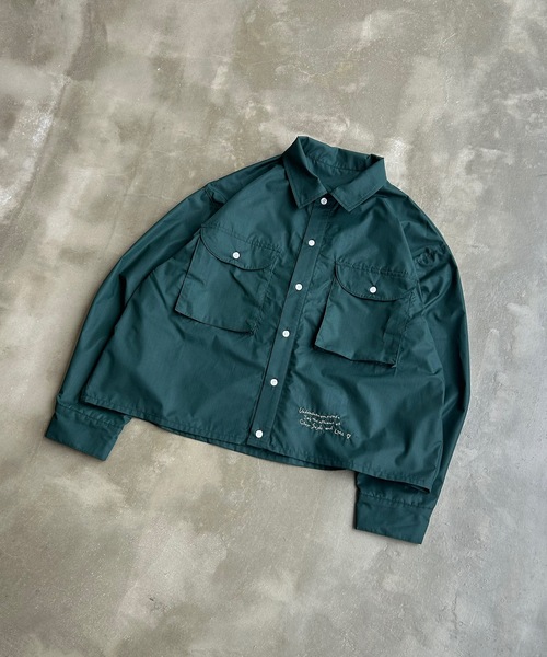 UNDERSTATEMENTs(アンダーステイトメント)の「【ユニセックス】ビッグポケットワンポイント刺繍ショートシャツ(シャツ/ブラウス・メンズ・グリーン/ブルー・LARGE/MEDIUM)」の16枚目の写真