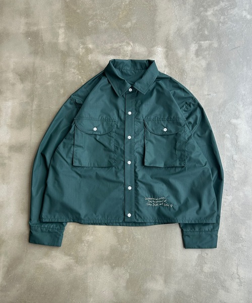 UNDERSTATEMENTs(アンダーステイトメント)の「【ユニセックス】ビッグポケットワンポイント刺繍ショートシャツ(シャツ/ブラウス・メンズ・グリーン/ブルー・LARGE/MEDIUM)」の17枚目の写真