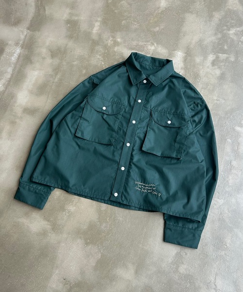 UNDERSTATEMENTs(アンダーステイトメント)の「【ユニセックス】ビッグポケットワンポイント刺繍ショートシャツ(シャツ/ブラウス・メンズ・グリーン/ブルー・LARGE/MEDIUM)」の22枚目の写真