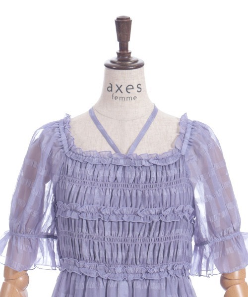 axes femme(アクシーズファム)の「シアチェックシャーリングワンピース(ワンピース・レディース・ブルーグリーン/ラベンダー/キナリ・FREE)」の19枚目の写真