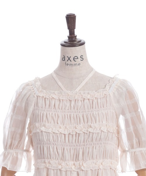 axes femme(アクシーズファム)の「シアチェックシャーリングワンピース(ワンピース・レディース・ブルーグリーン/ラベンダー/キナリ・FREE)」の15枚目の写真