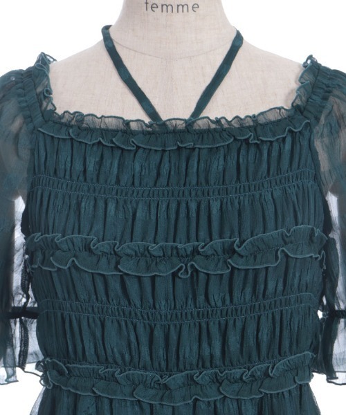 axes femme(アクシーズファム)の「シアチェックシャーリングワンピース(ワンピース・レディース・ブルーグリーン/ラベンダー/キナリ・FREE)」の12枚目の写真