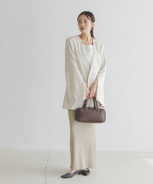 NOBLE スリーブスリットケープジャケット スリーブスリットケープジャケット（ノーカラージャケット）｜NOBLE