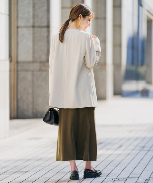 セール】《追加2》スリーブスリットケープジャケット（ノーカラー