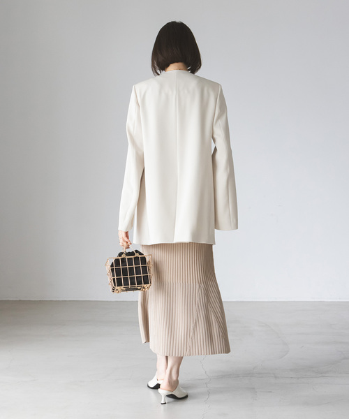 追加2》スリーブスリットケープジャケット（ノーカラージャケット