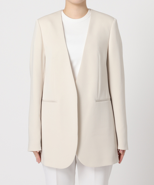 Noble（ノーブル）の「《追加2》スリーブスリットケープジャケット（ノーカラージャケット・レディース・ブラック/アイボリー・38/36）」の5枚目の写真